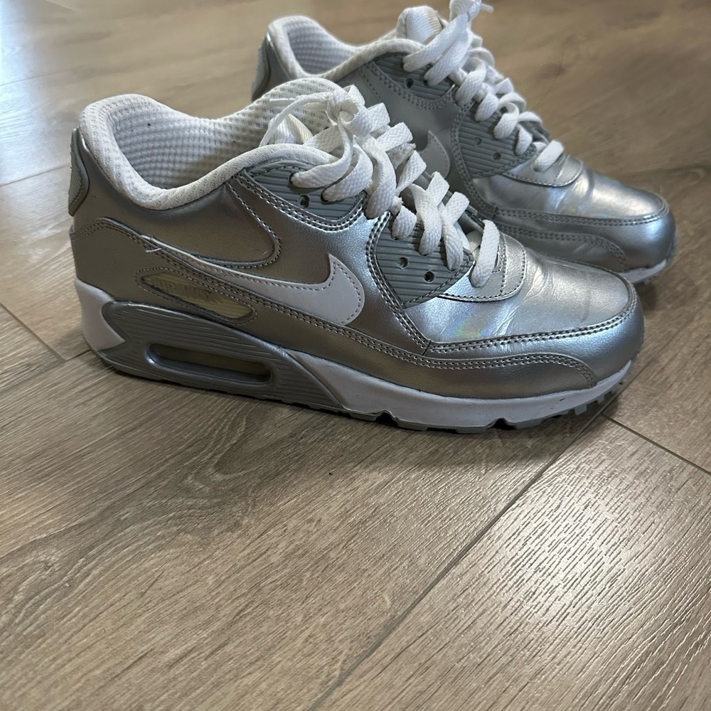 Nike Metallic Silver Sneakers with White Trim air max